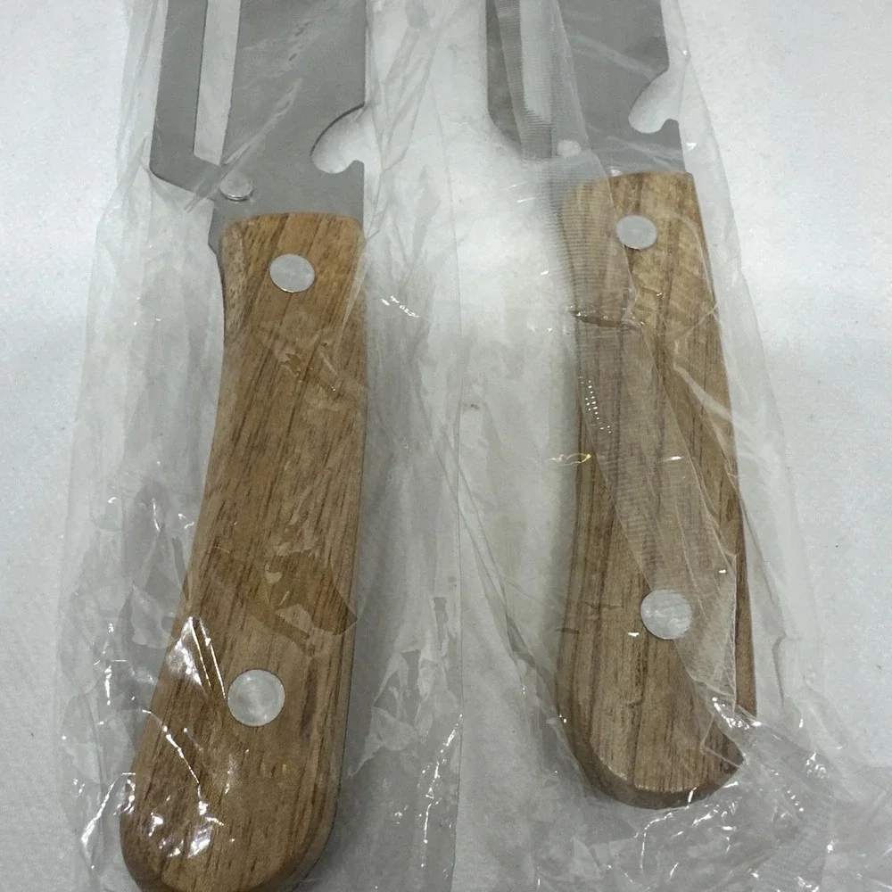 2 Pack 2 in 1 Multi Functional Vegetable Peeler with Bottle Opener Wooden Handle